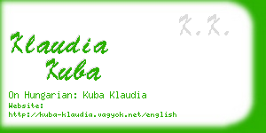 klaudia kuba business card